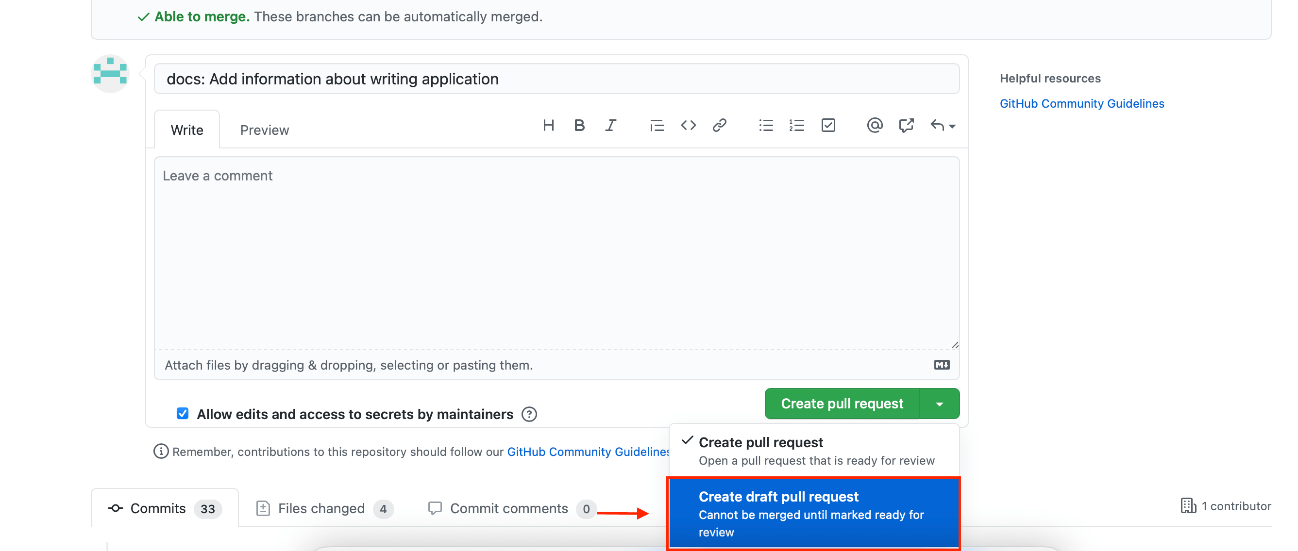 GitHub Create Pull