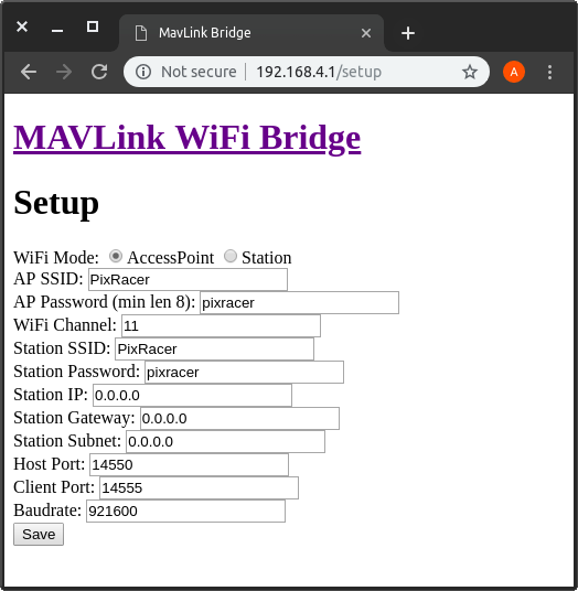 ESP8266 native Web interface